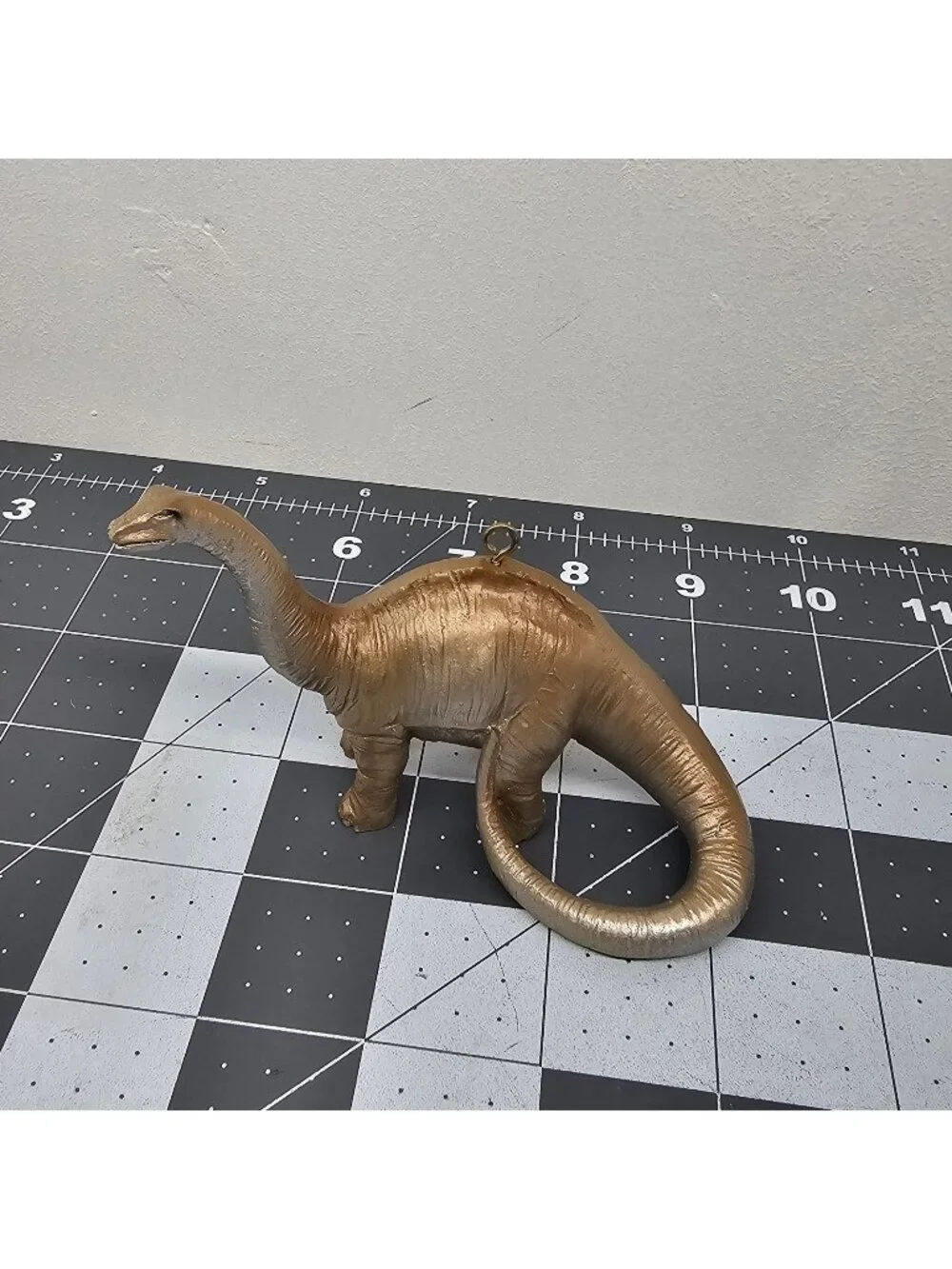 Vintage Look Brown Iridescent Brontosaurus Dinosaur Christmas Ornament